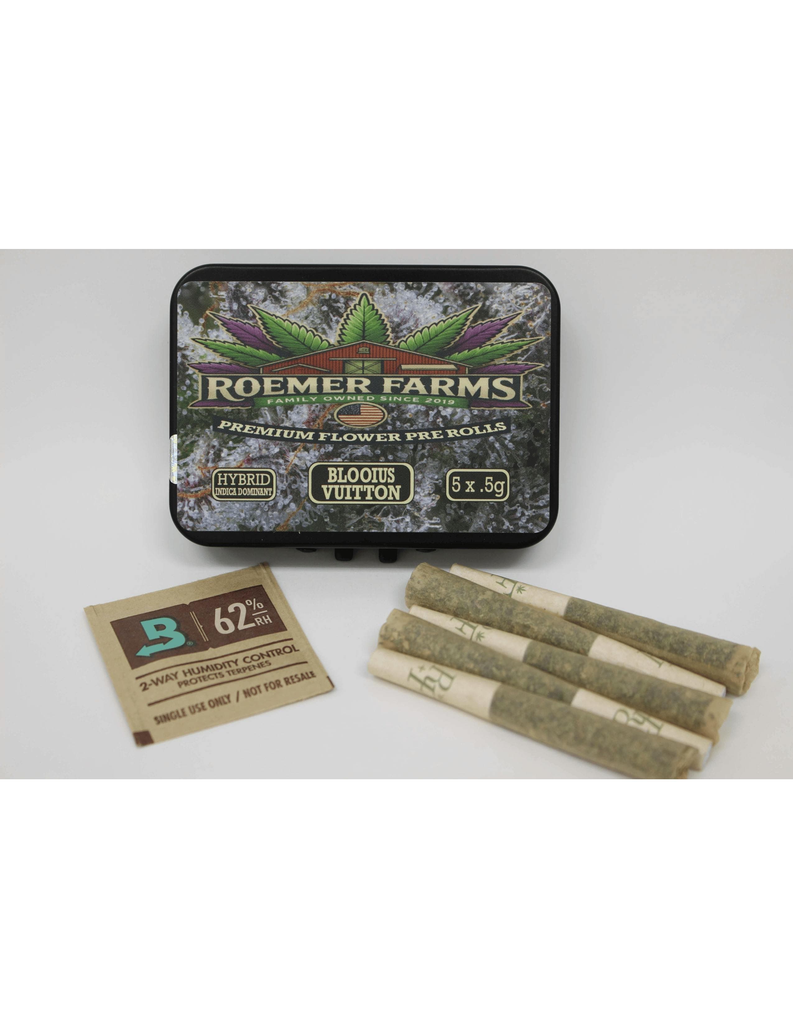 Blooius Vuitton 5pk Pre-rolls 2.5g - Roemer Farms