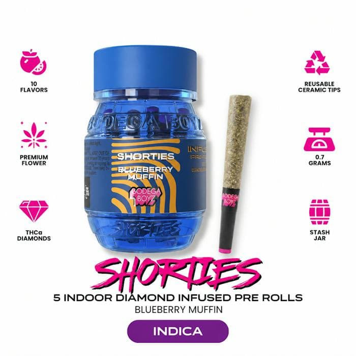 Blueberry Muffin Infused Pre-rolls 4 Pack 2.8g - BODEGA BOYZ