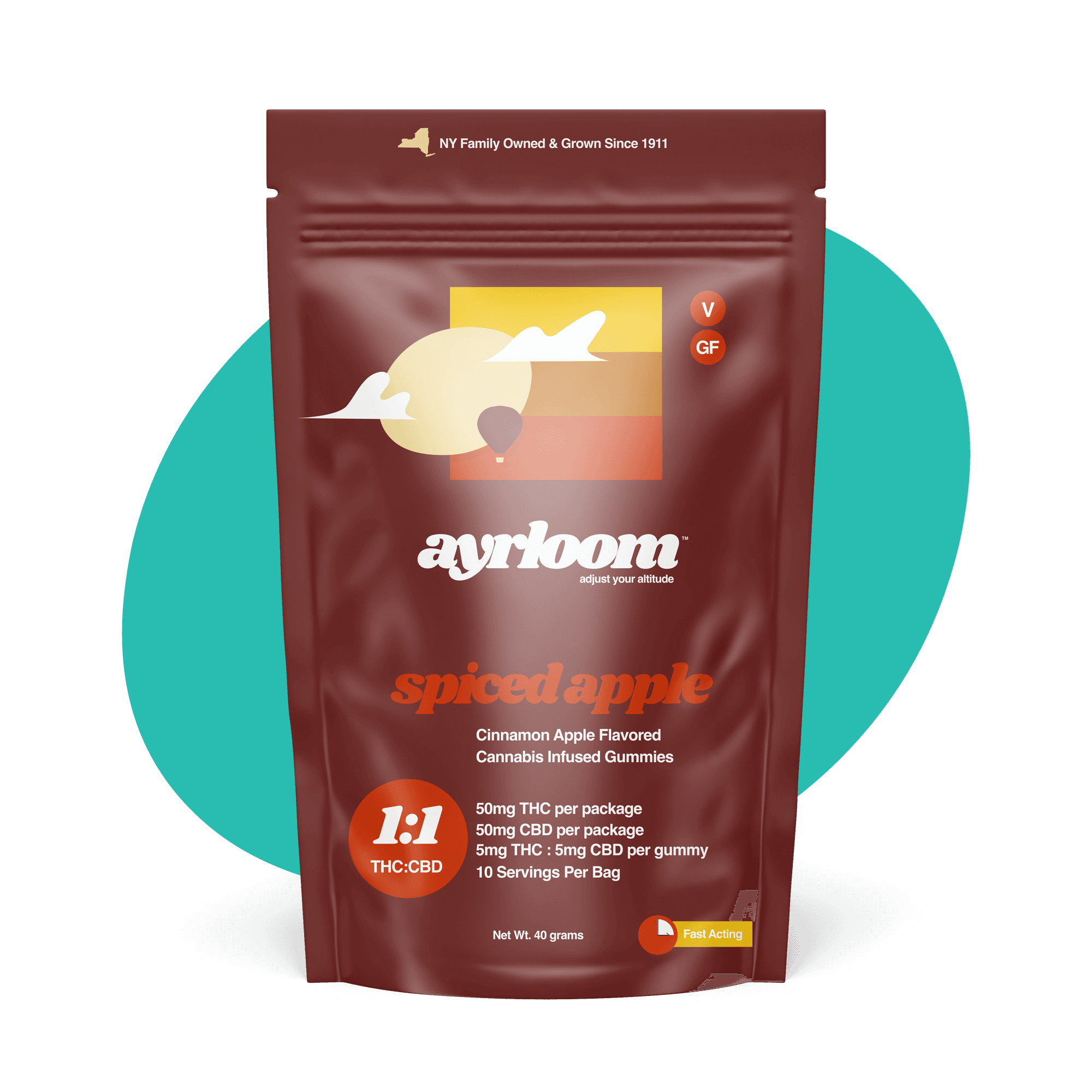 Spiced Apple 2:1 Ayrloom Gummies 10 Pack 100mg - Ayrloom