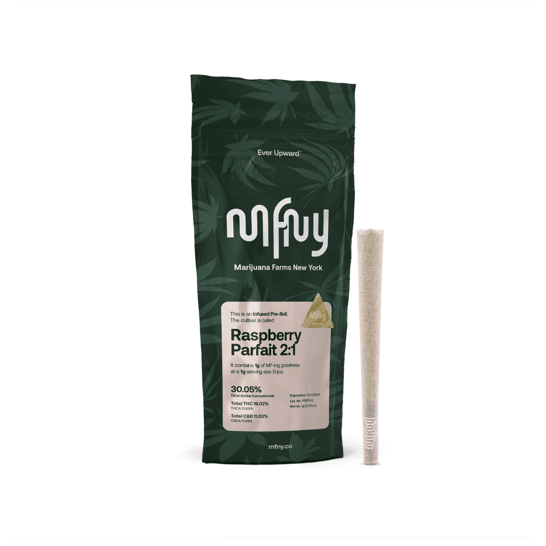 Raspberry Parfait 2:1 • MFNY • Ice Water Hash Infused Pre-Roll • 1g - MFNY | Treehouse Cannabis
