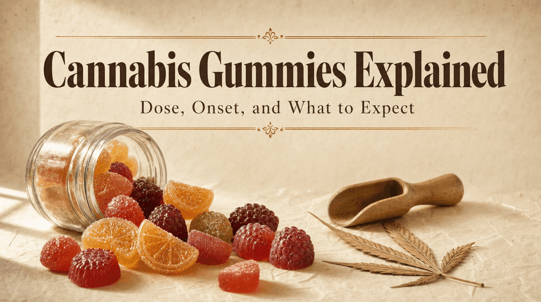 Cannabis Gummies Explained: Dose, Onset, and What to Expect blog post cover image