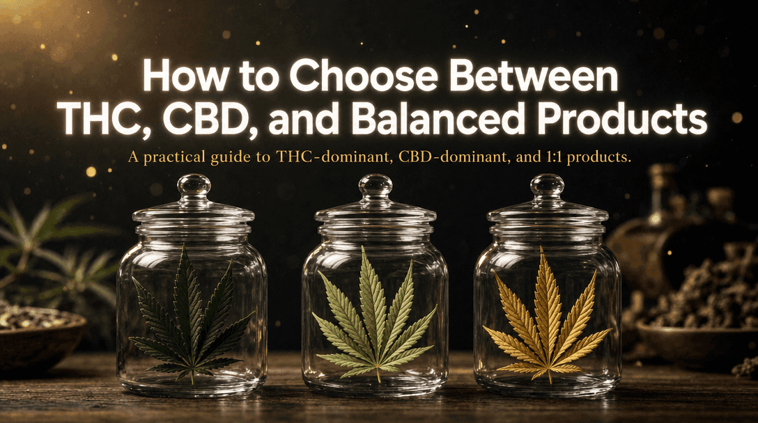How to Choose Between THC, CBD, and Balanced Products blog post cover image