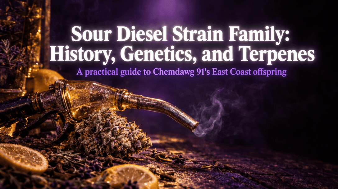 Sour Diesel Strain Family: History, Genetics, and Terpenes blog post cover image