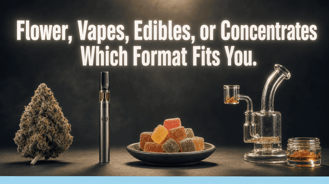 Flower, Vapes, Edibles, or Concentrates: Which Format Fits You? blog post cover image