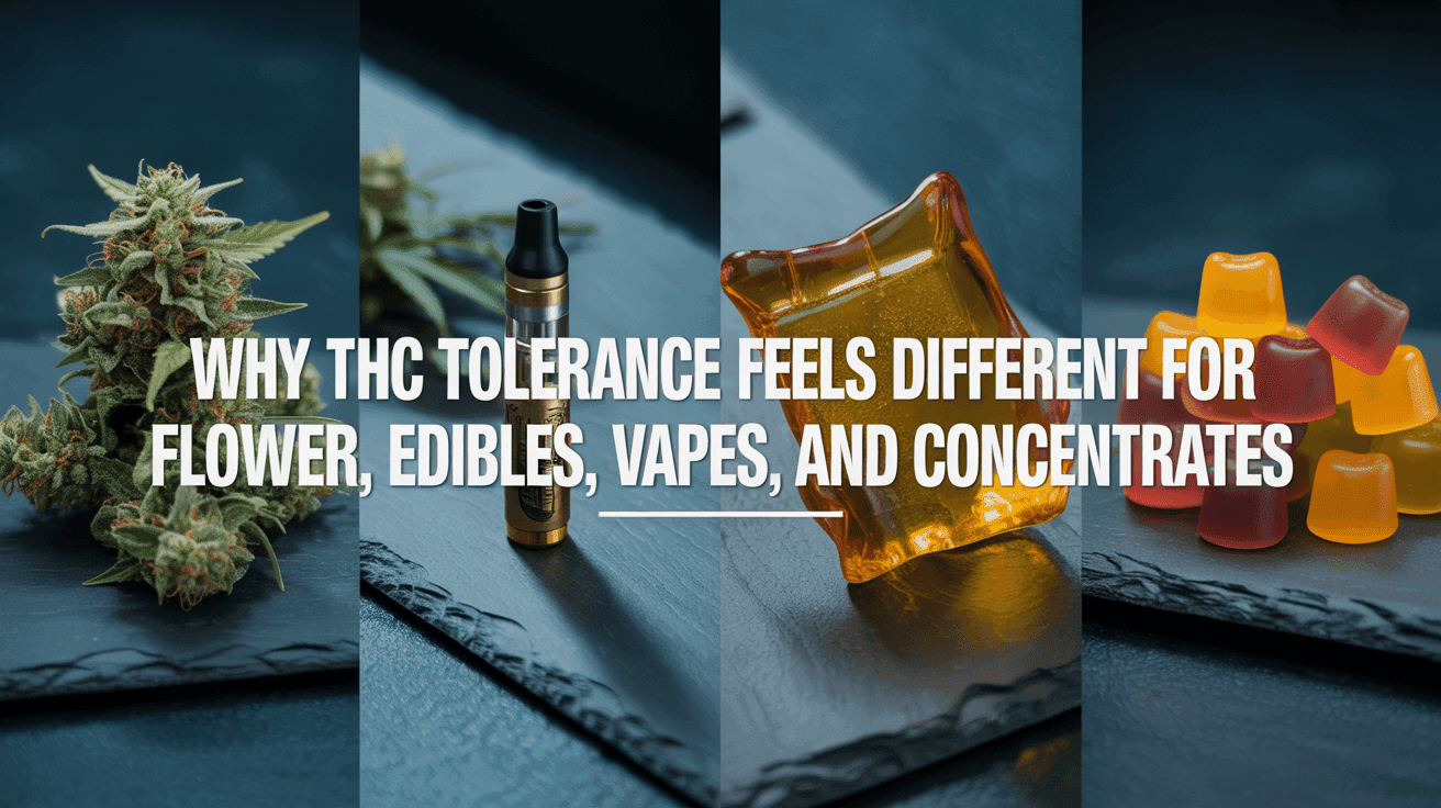 Why THC Tolerance Feels Different for Flower, Edibles, Vapes, and Concentrates blog post cover image