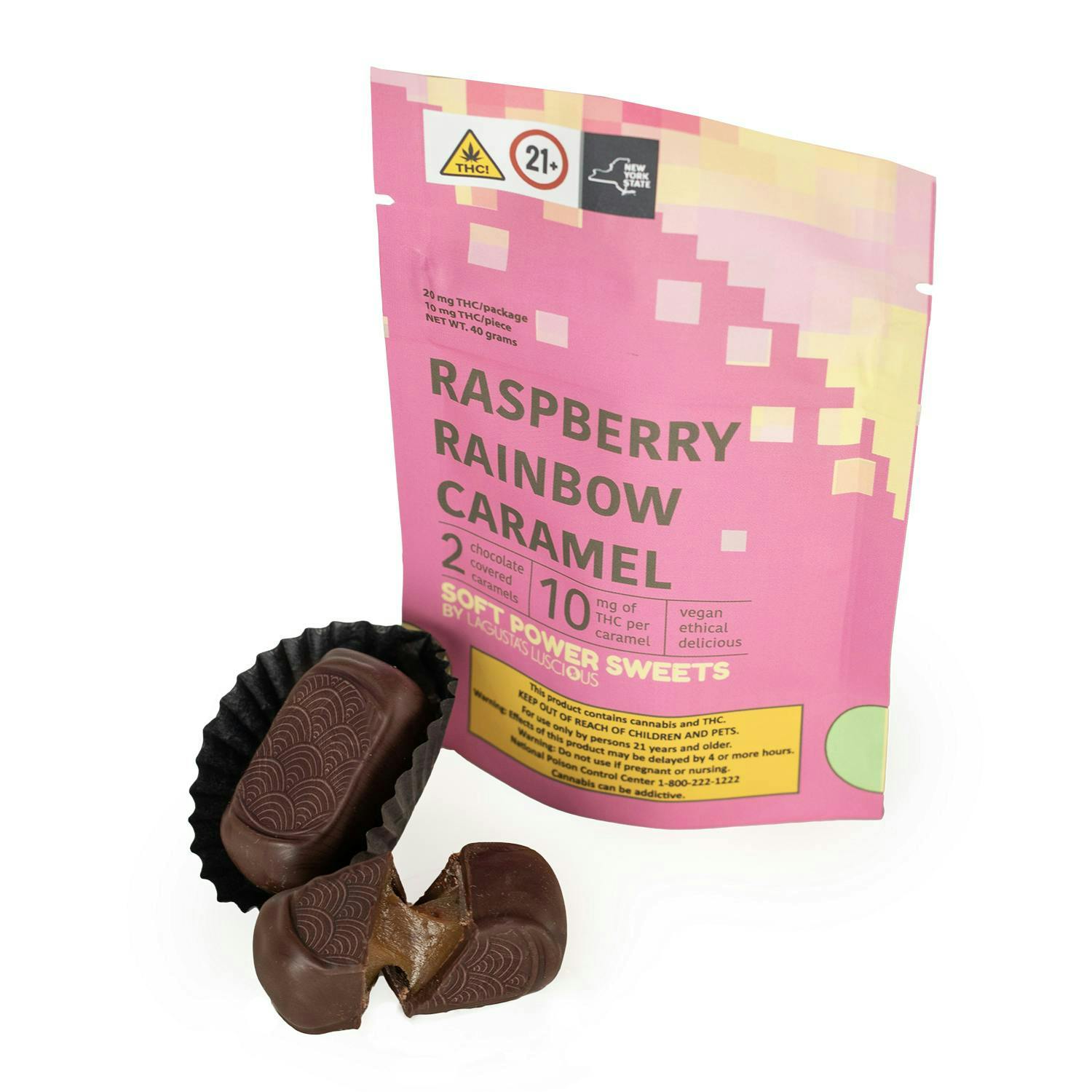 Raspberry Rainbow Caramel Chocolates • 2 Pack - Soft Power Sweets - EDIBLES - Rockland County Weed Delivery | Treehouse Cannabis