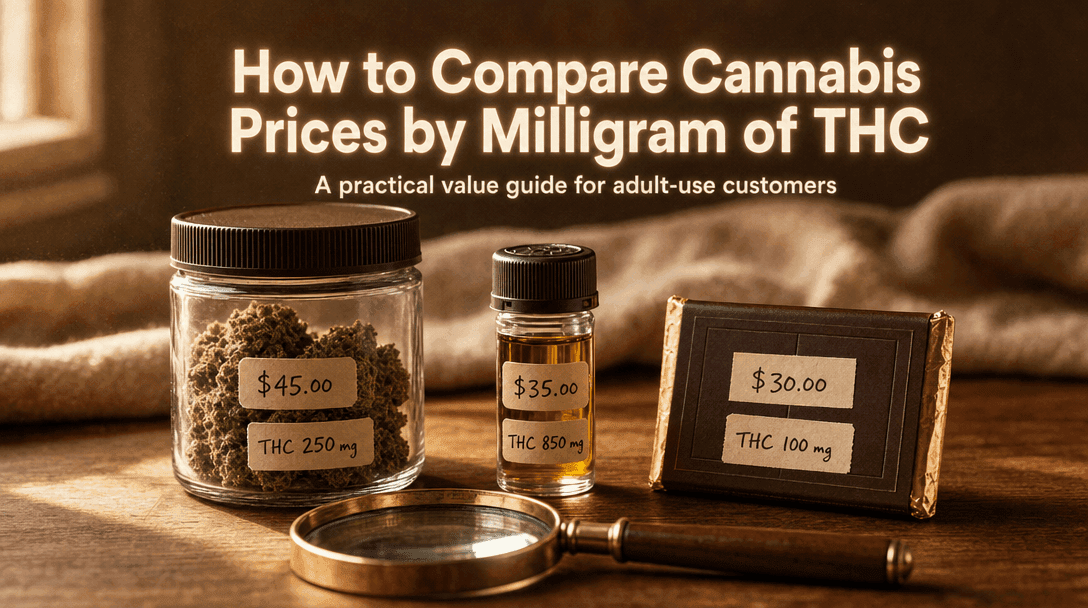How to Compare Cannabis Prices by Milligram of THC blog post cover image